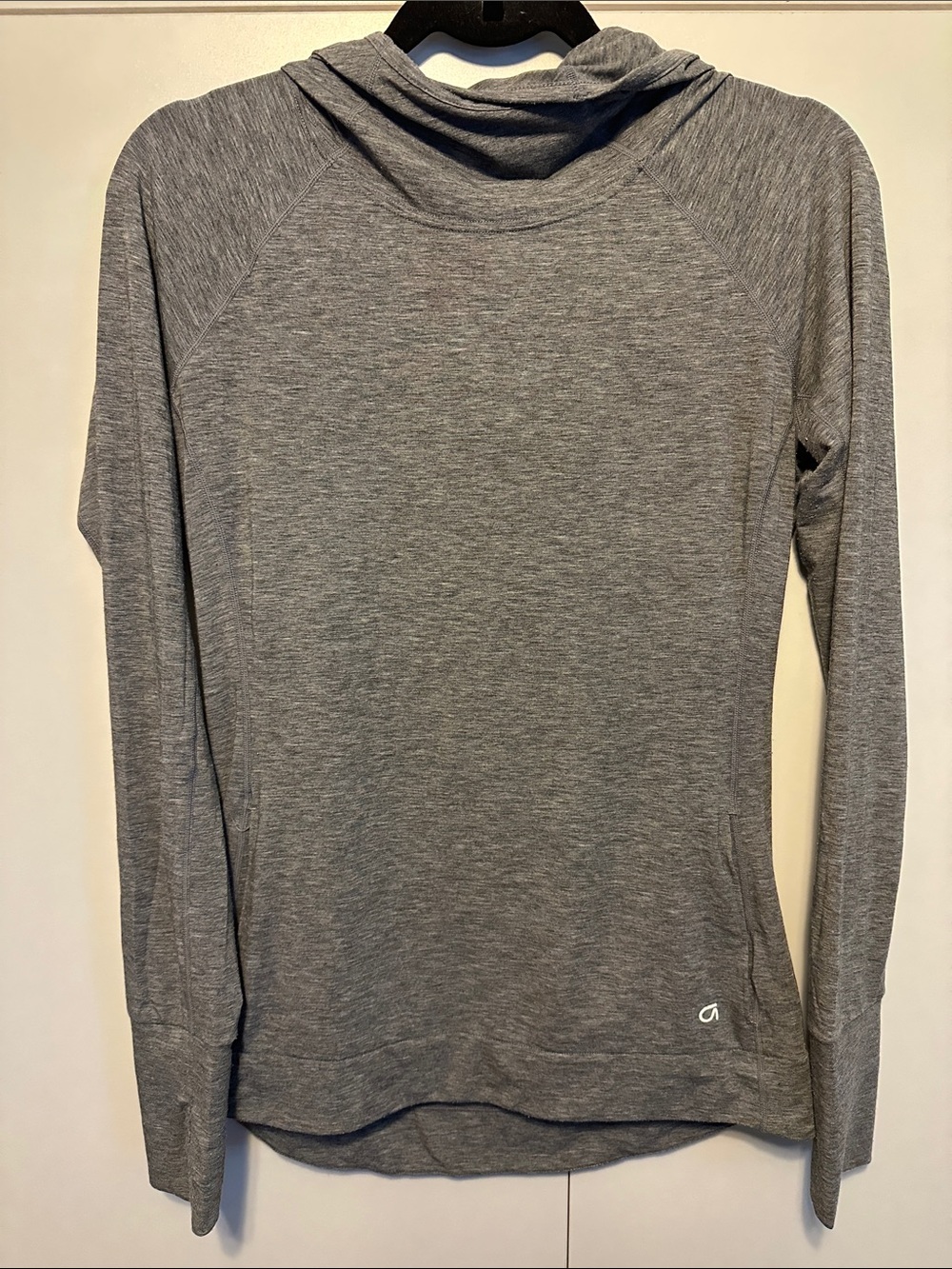 GAP Gray Lightweight Hooded Long-Sleeve Pullover